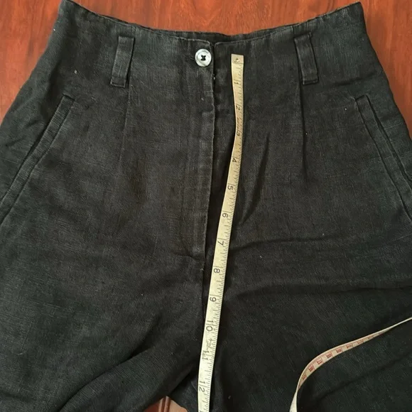Vintage Ann Taylor 100% Linen Black trouser size S - Picture 6 of 7